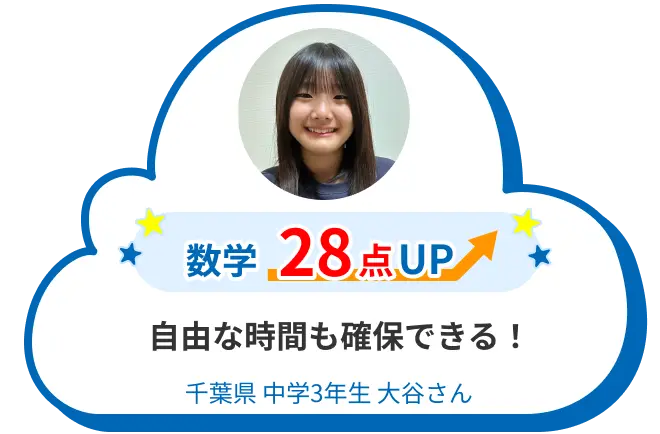 中3 千葉 大谷さん 自由な時間も確保できる！ 数学 28点アップ