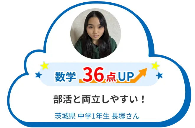 中1 茨城 長塚さん 部活と両立しやすい！ 数学 36点アップ