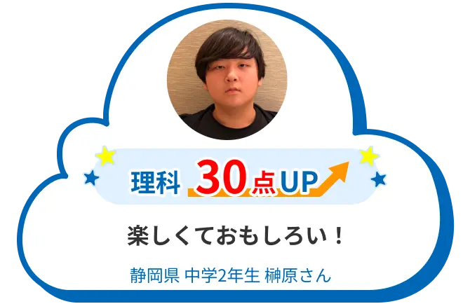 中2 静岡 榊原さん 楽しくておもしろい！ 理科 30点アップ