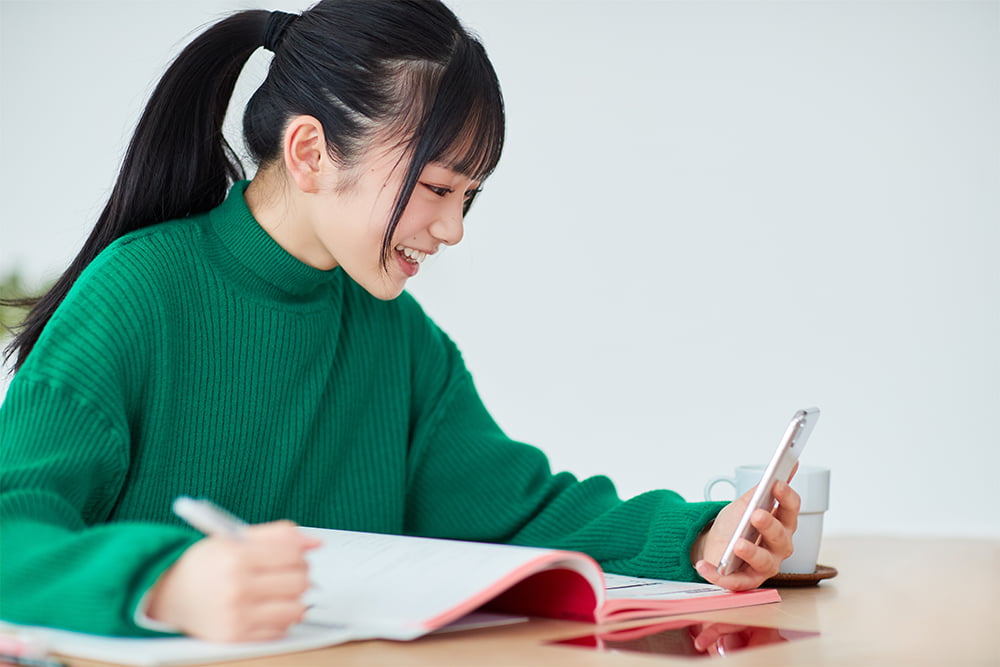 ひまひまさんが通う中学校の英語の教科書に準拠したテキストでそら塾の授業を体験