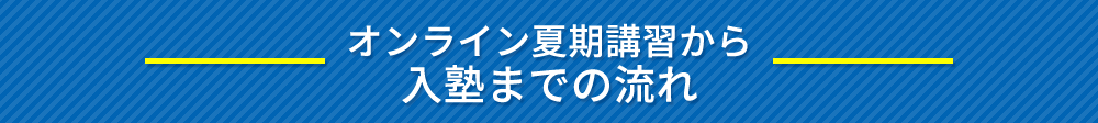オンライン夏期講習から入塾までの流れ